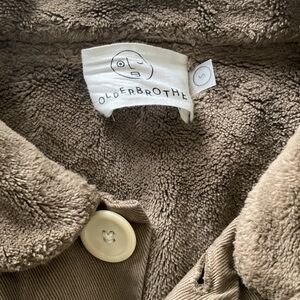 Olderbrother Sherpa Chore Coat, Slate Kakishibu, Small, Organic Japanese Cotton